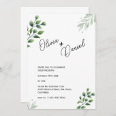 Greenery Elopement Huwelijksuitnodiging Kaart (Voorkant / Achterkant)