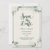 Greenery Elopement Save The Date Invitation Kaart (Voorkant)