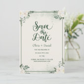 Greenery Elopement Save The Date Invitation Kaart (Staand voorkant)