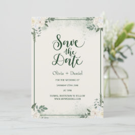 Greenery Elopement Save The Date Invitation Kaart