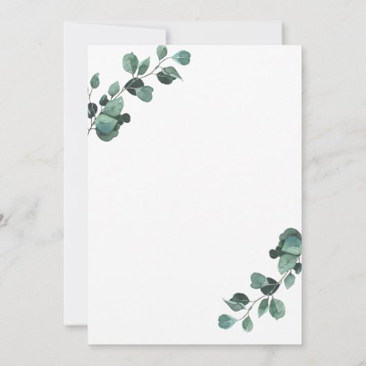 Greenery Elopement Save The Date Invitation Kaart (Achterkant)