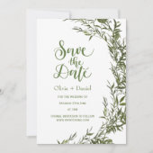 Greenery Elopement Save The Date Invitation Kaart (Voorkant)