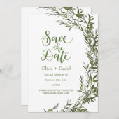 Greenery Elopement Save The Date Invitation Kaart (Voorkant / Achterkant)