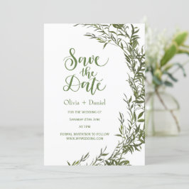 Greenery Elopement Save The Date Invitation Kaart