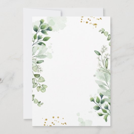 Greenery Elopement Save the Date Uitnodiging (Achterkant)