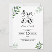 Greenery Elopement trouwdatum uitnodiging (Voorkant)