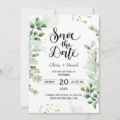 Greenery Elopement Wedding Date Invitation Kaart (Voorkant)