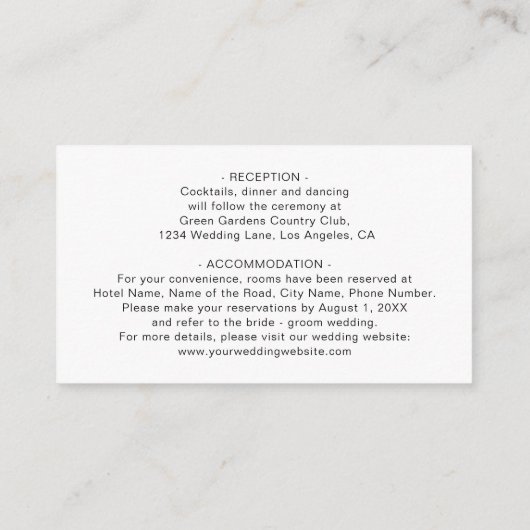 Greenery Emerald Green Foliage Wedding Details Enc Informatiekaartje (Achterkant)