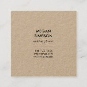 Greenery en Blue Floral Wreath Kraft Vierkante Visitekaartje (Achterkant)