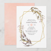 Greenery en Blush Pink Floral Vrijgezellenfeest Kaart (Voorkant / Achterkant)