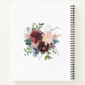 Greenery en Burgundy Floral Geometric Notitieboek (Achterkant)