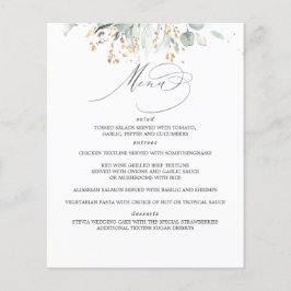Greenery en Eucalyptus Leaves Wedding Menu