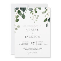 Greenery en Eucalyptus Modern Wedding Invitation