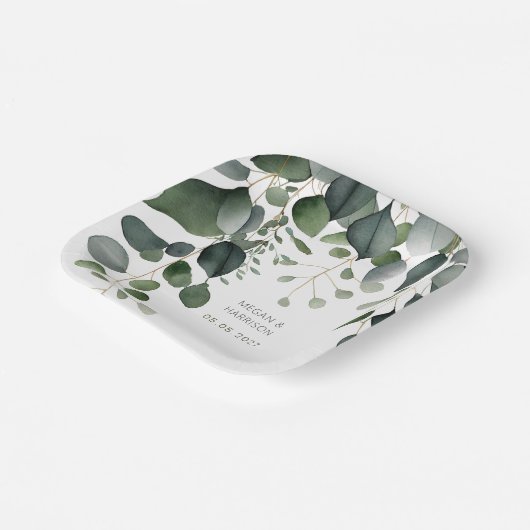 Greenery en Eucalyptus Wedding Bedankt Papieren Bordje (Gebogen)