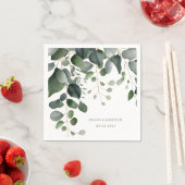 Greenery en Eucalyptus Wedding Bedankt Servet (Insitu)