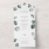Greenery en Eucalyptus Wedding Invitation All In One Uitnodiging (Binnen)