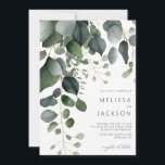Greenery en Eucalyptus Wedding Invitation Kaart<br><div class="desc">Greenery en Eucalyptus Wedding Invitation</div>