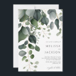 Greenery en Eucalyptus Wedding Invitation Kaart<br><div class="desc">Greenery en Eucalyptus Wedding Invitation</div>