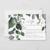 Greenery en Eucalyptus Wedding RSVP Kaart (Voorkant)
