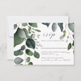 Greenery en Eucalyptus Wedding RSVP Kaart