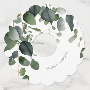Greenery en Eucalyptus Wedding Wijnglaslabel