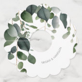 Greenery en Eucalyptus Wedding Wijnglaslabel (Voorkant)