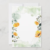 Greenery en Gele Herfst Floral Vrijgezellenfeest Kaart (Achterkant)