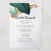 Greenery en Glitter Bridal Brunch Menu (Voorkant)