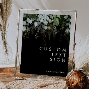 Greenery en Gold   Aangepaste zwarte kaarten en ca Poster