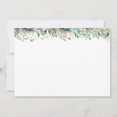 Greenery en Gold Calligraphy Couples Shower Kaart (Achterkant)