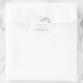 Greenery en Gold Elegant Romantic Wedding Ronde Sticker (Tas)