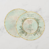 Greenery en Gold Geometric Lijst Kaart (Voorkant / Achterkant)