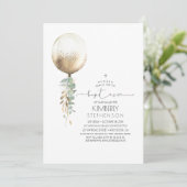Greenery en Gold Glitter Balloon Elegant Baptisme Kaart (Staand voorkant)