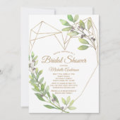 Greenery en Gold Heart Vrijgezellenfeest Kaart (Voorkant)