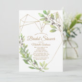 Greenery en Gold Heart Vrijgezellenfeest Kaart (Staand voorkant)