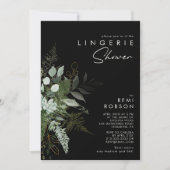Greenery en Gold Leaf Black | Lingerie Shower Kaart (Voorkant)