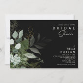 Greenery en Gold Leaf Black | VRIJGEZELLENFEEST Kaart (Voorkant)