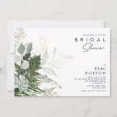 Greenery en Gold Leaf Bridal Shower Kaart (Voorkant)
