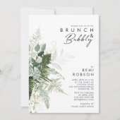 Greenery en Gold Leaf Brunch en Bubble Kaart (Voorkant)