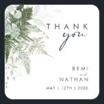 Greenery en Gold Leaf Dank je wel Wedding Sticker<br><div class="desc">We ontwierpen deze groene en gouden bladbedank je trouwsticker om je eenvoudige maar elegante boho bruiloft te voltooien. Het is voorzien van modern groen en wit eucalyptusblad, vruchtensap, een succulente bloem en minimale bladbladbladeren. Deze elementen geven het gevoel van een grillig waterverf betoverend bos, perfect voor elke rustige, boze bruiloft!...</div>