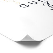 Greenery en Gold Leaf Guest Book Sign Poster (Hoek)