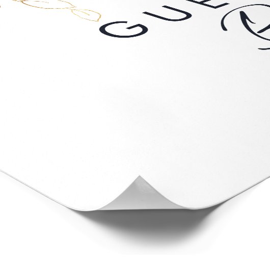 Greenery en Gold Leaf Guest Book Sign Poster (Hoek)