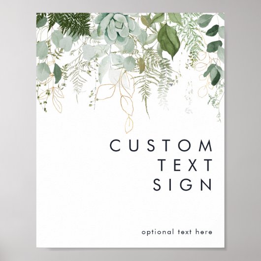 Greenery en Gold Leaf Kaarten en Gifts Custom Poster (Voorkant)