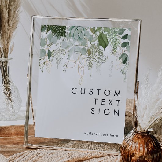 Greenery en Gold Leaf Kaarten en Gifts Custom Poster