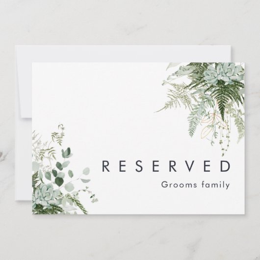Greenery en Gold Leaf Reserved Sign (Achterkant)
