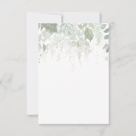 Greenery en Gold Leaf RSVP-kaart RSVP Kaartje (Achterkant)