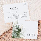 Greenery en Gold Leaf Song Request RSVP-kaart Briefkaart