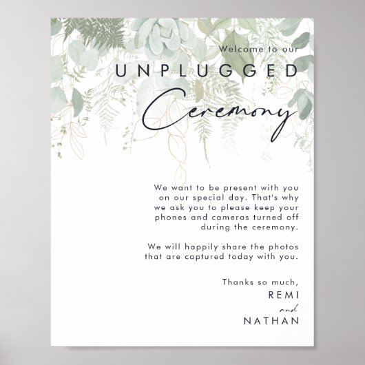 Greenery en Gold Leaf Unplugged Poster (Voorkant)
