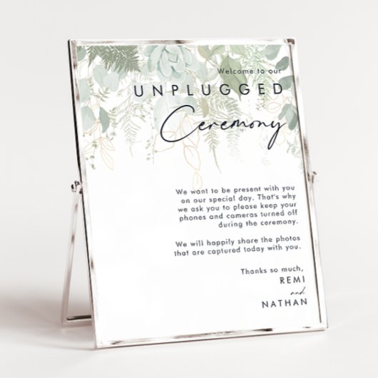 Greenery en Gold Leaf Unplugged Poster