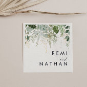 Greenery en Gold Leaf Wedding Napkins Servet